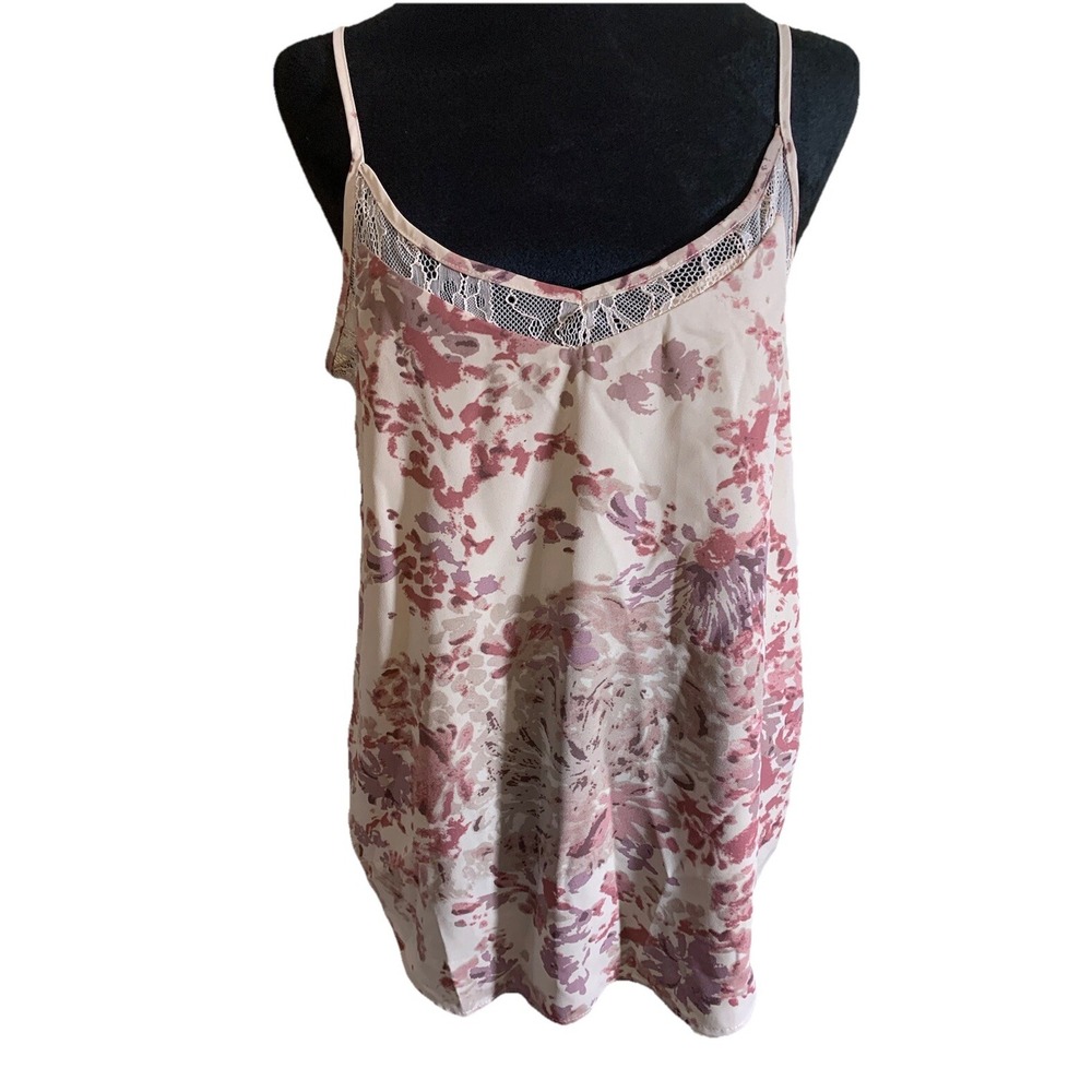 Black Tape | Women's Mesh-Trim Prairie Floral Camisole Vintage Style | M